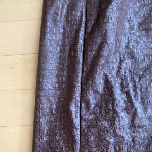 7 for all Mankind brown embossed strapless dress BNWT sz Large faux leather - Picture 2 of 7